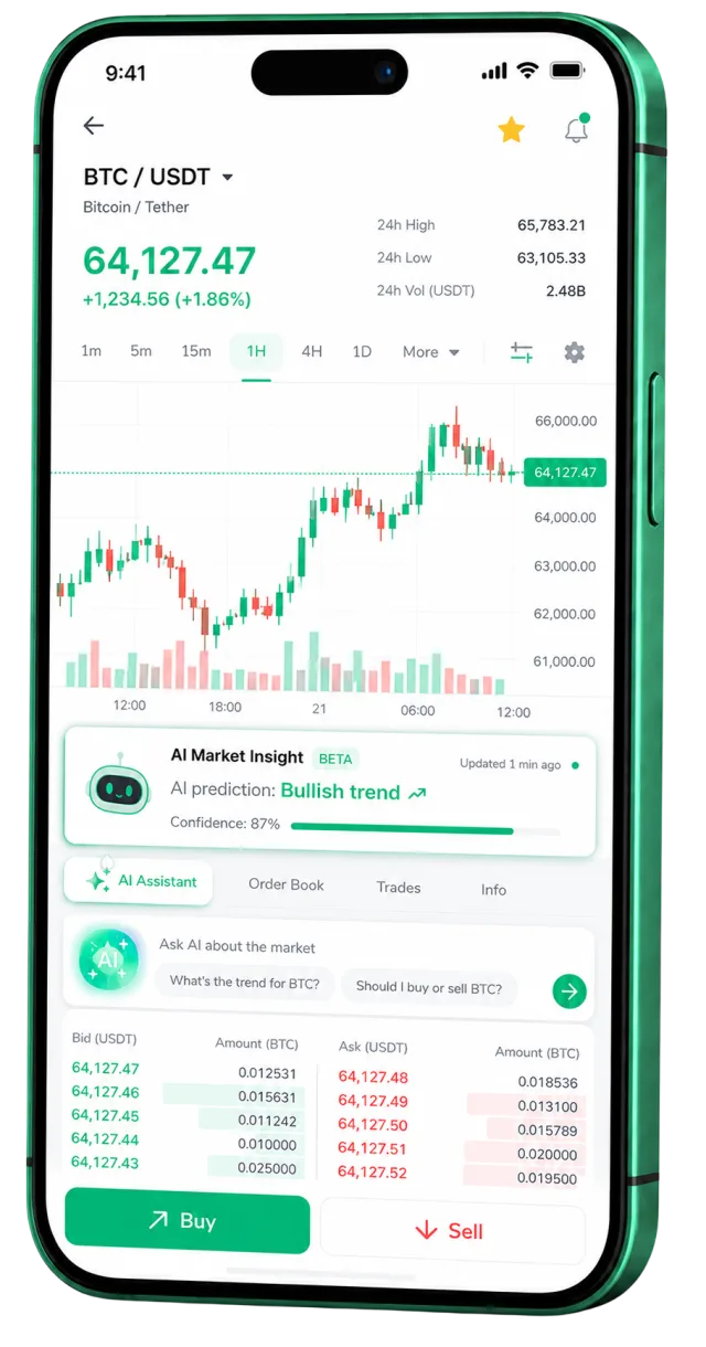 Baluarte Rendecto mobile trading app running on a smartphone
